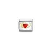 Nomination Composable Classic LOVE Edelstahl, Email und 18K-Gold (52_(Engel-Herz))